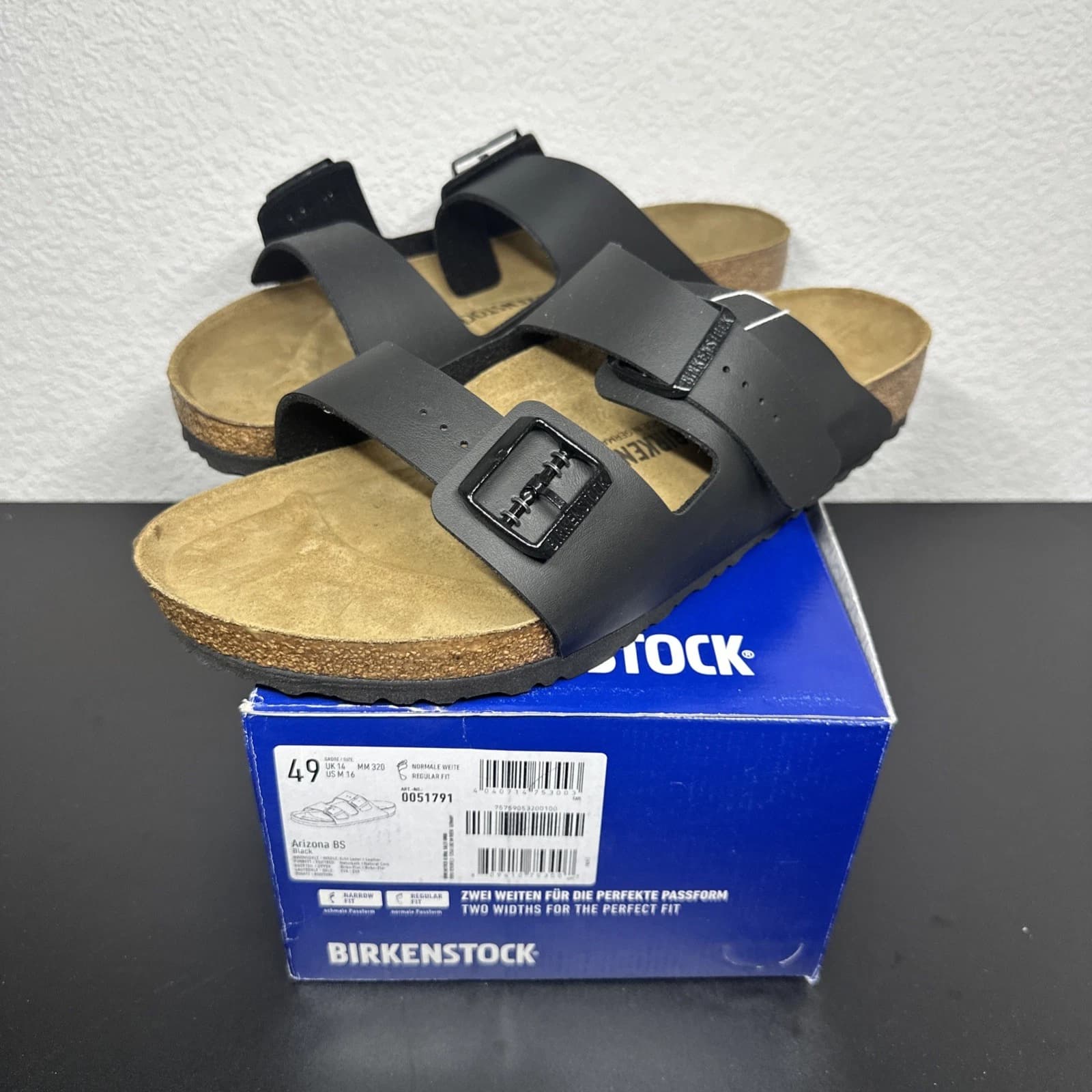 Birkenstock Arizona BS Schwarz Sandalen Herren Gr. 49 Übergröße Normale Weite