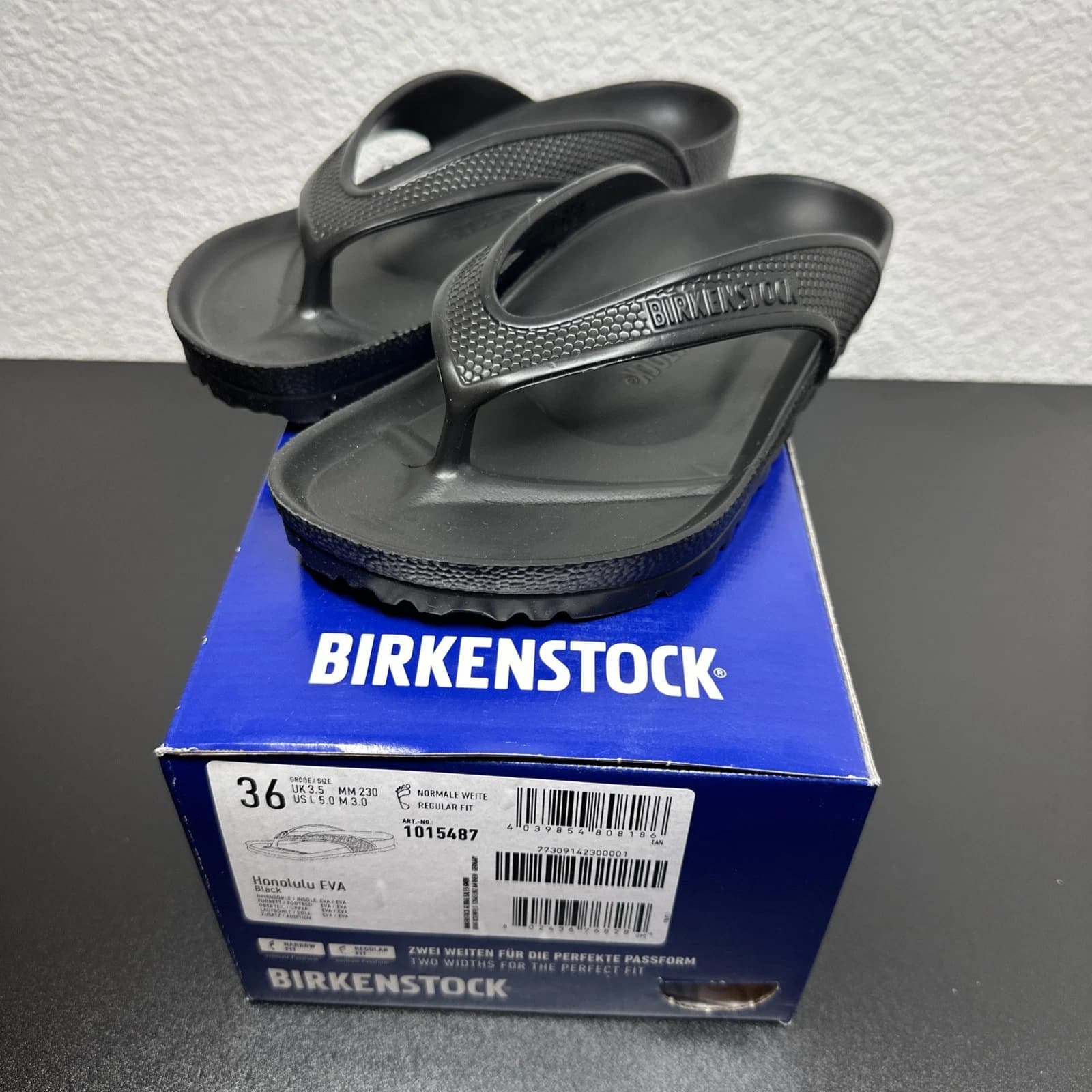 Birkenstock Honolulu EVA Black Damen Zehentrenner Sandalen Gr. 36 Neu NormWeite