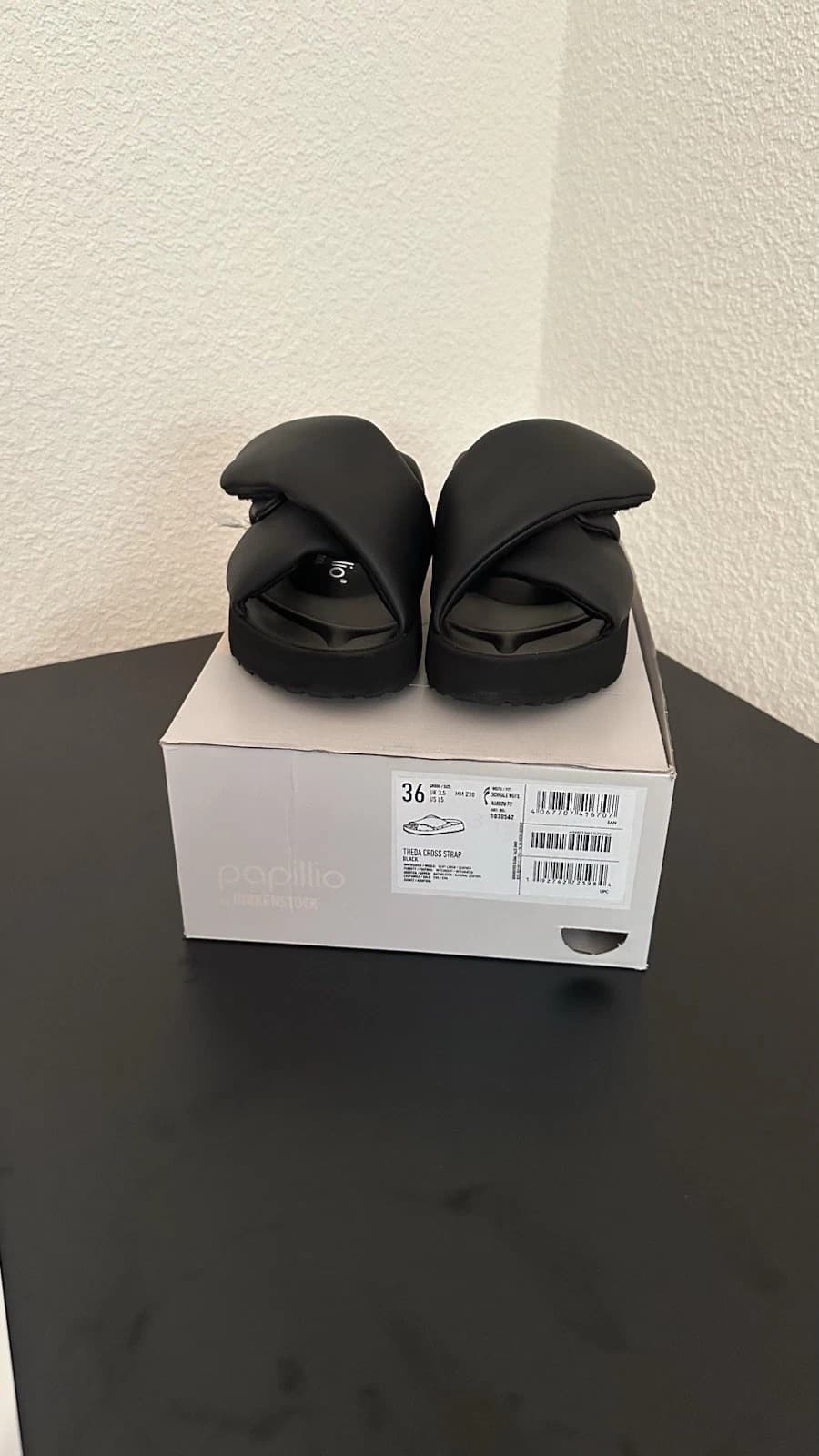 Birkenstock Theda Cross Strap Black Gr. 36 Schmale Weite Pantoletten Papillio