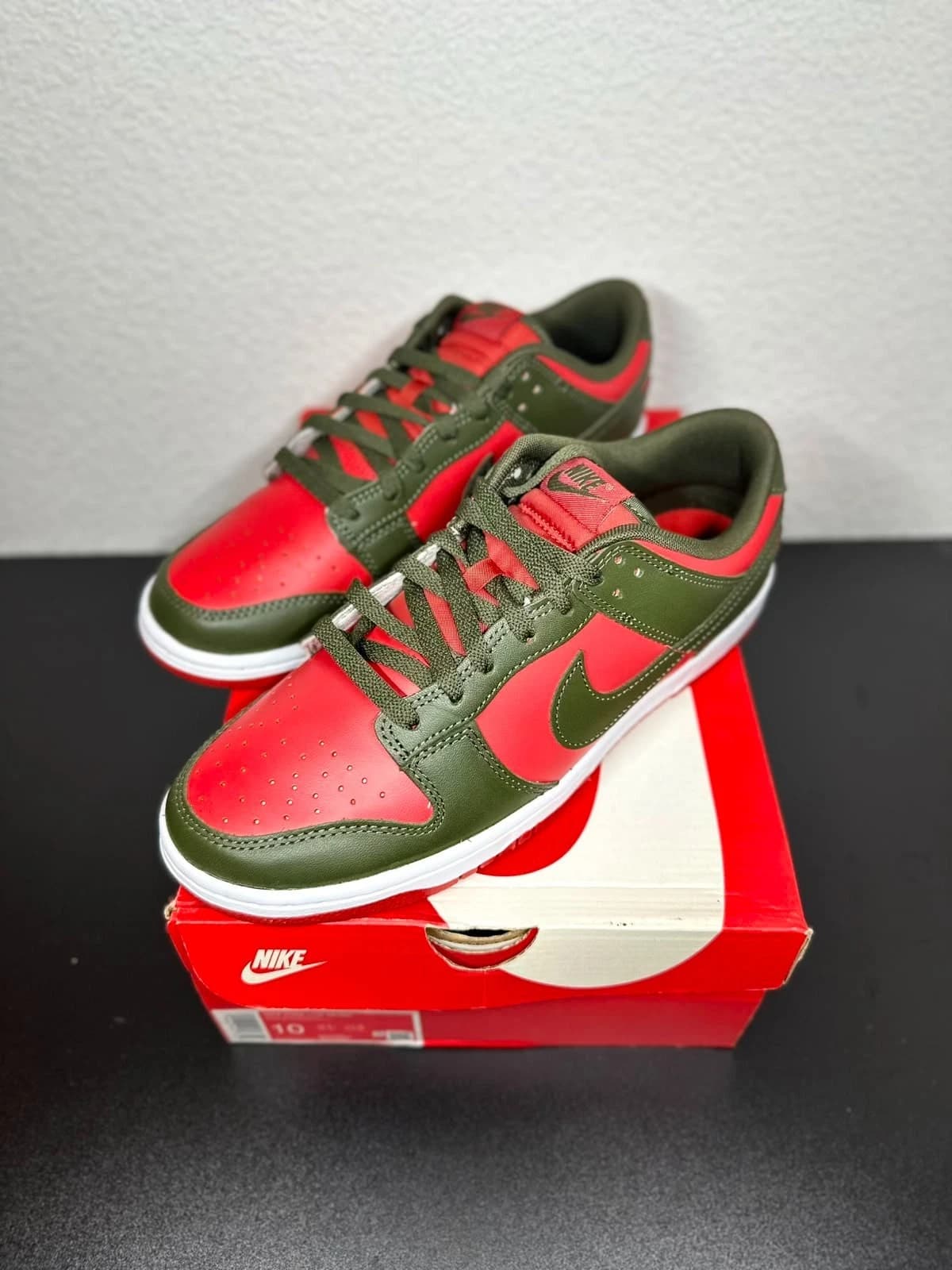 Nike Dunk Low Retro Mystic Red Cargo Khaki Sneaker EU 44 Neu