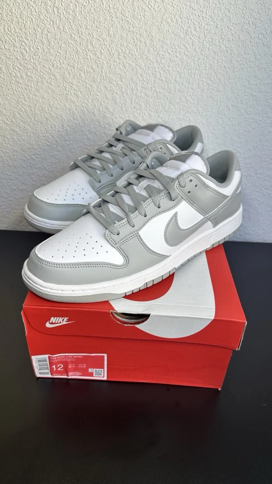 Nike Dunk Low Retro White Lt Smoke Grey Sneaker Gr. 46 Neu Grau Weiß